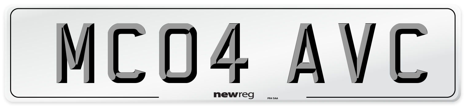 MC04 AVC Number Plate from New Reg